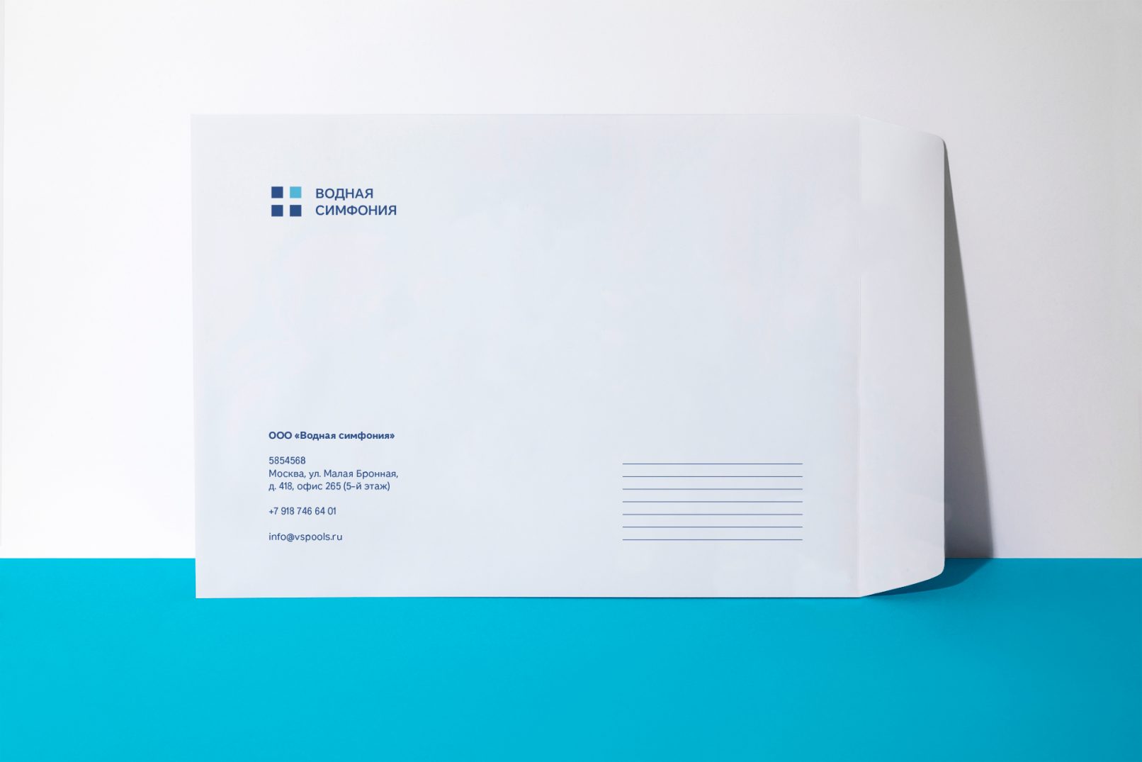 Логотип и фирменный стиль компании по строительству бассейнов «Водная симфония»